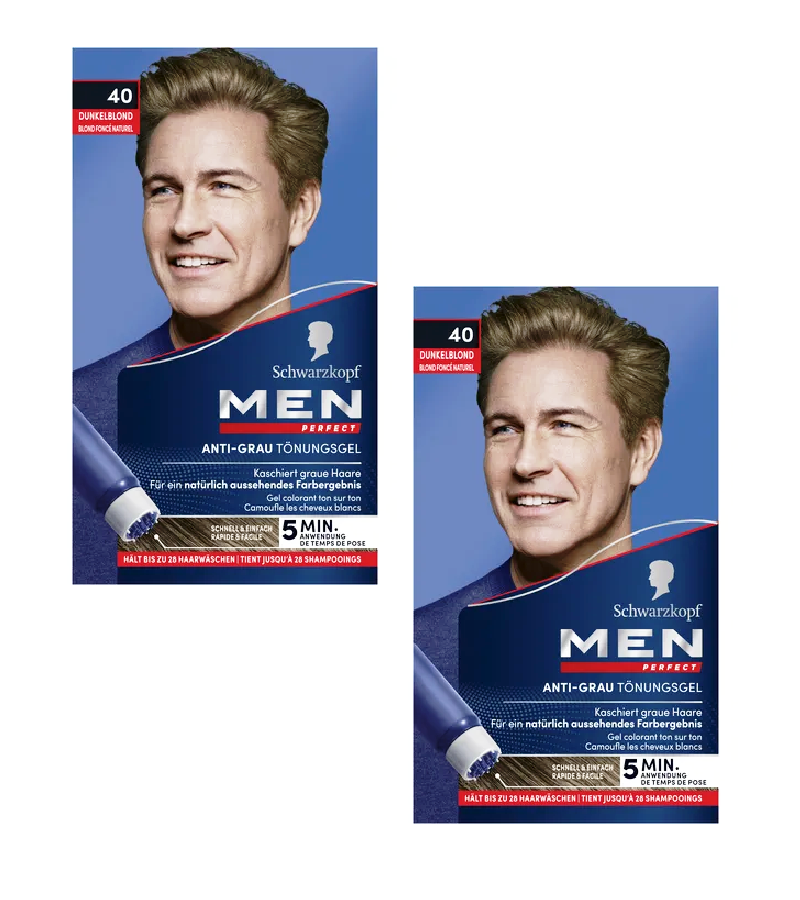 2xPacks Schwarzkopf MEN PERFECT Anti-Gray Hair Color Gel - 7 Color Varieties