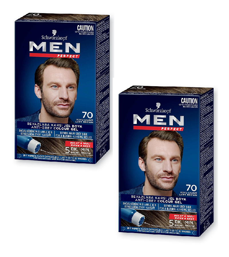 2xPacks Schwarzkopf MEN PERFECT Anti-Gray Hair Color Gel - 7 Color Varieties