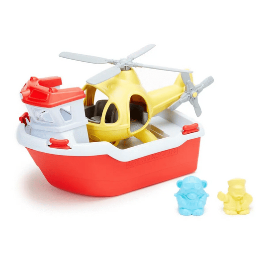 Green Toys Rescue Boat & Helicopter