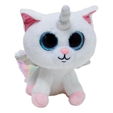 Russ Unicorn Cat Caticorn Unikitty Winged Plush - Cupid Purple, Jet Black, Nova White