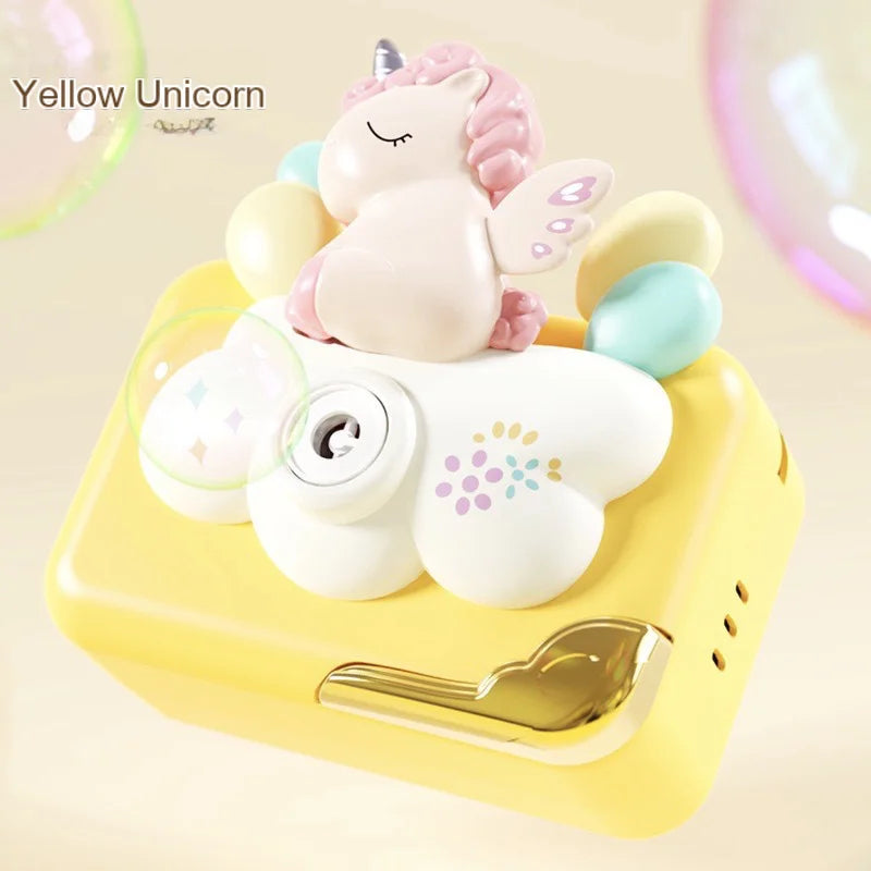 Kids Bubble Gun Toys | Hanging Neck Handheld | Astronaut, Unicorn, & Giant Toothed Shark Themes | Bubble Camera with Light & Music | Summer Outdoor Toy ShopOnlyDeal