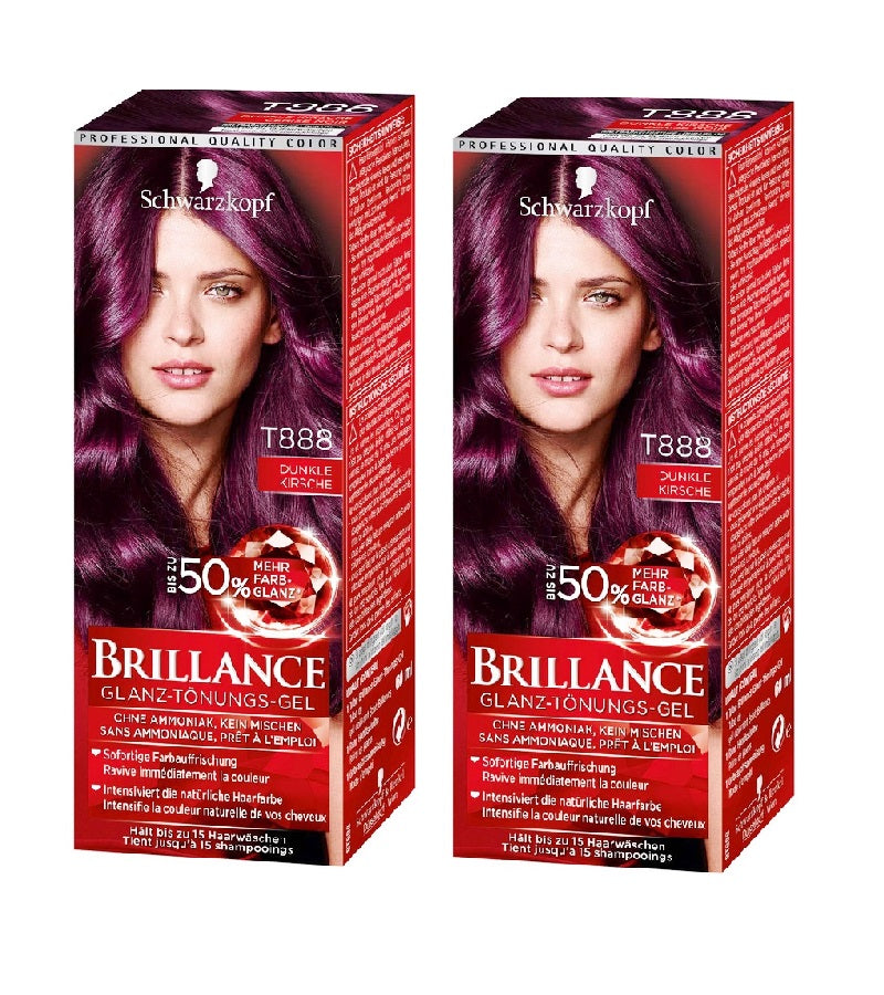2xPack Schwarzkopf BRILLANCE Tinting Cream 888 Dark Cherry