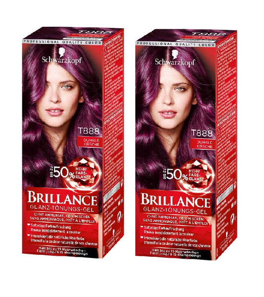 2xPack Schwarzkopf BRILLANCE Tinting Cream 888 Dark Cherry