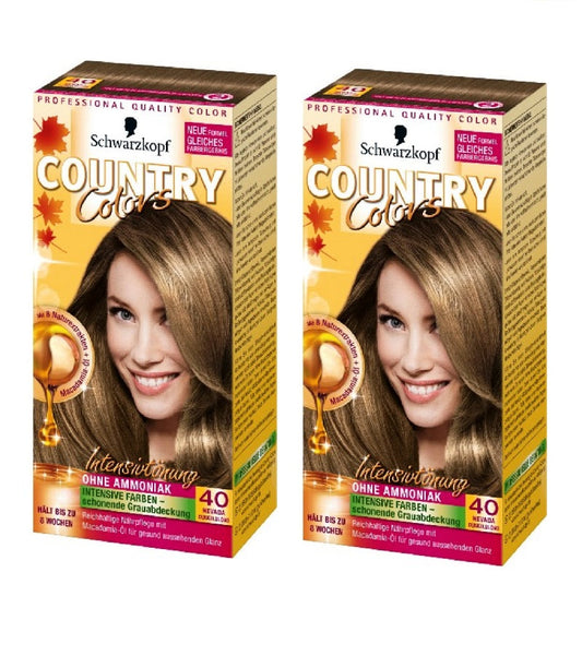 2xPack Schwarzkopf Country Colors Intensive Tint - 40 Nevada Dark Blonde