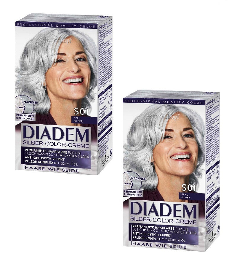 2xPack Schwarzkopf DIADEM Silver Hair Color - S01