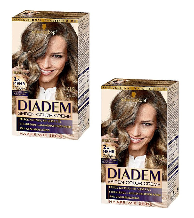 2xPack Schwarzkopf Diadem Silk Hair Color for Women - 17 Varieties