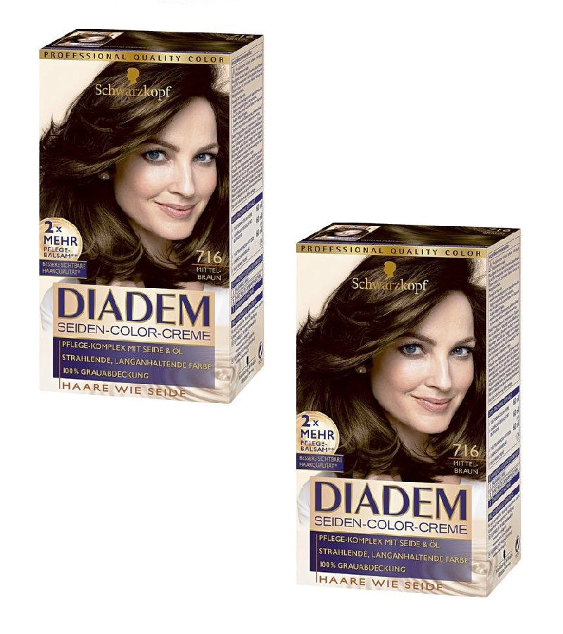 2xPack Schwarzkopf Diadem Silk Hair Color for Women - 17 Varieties