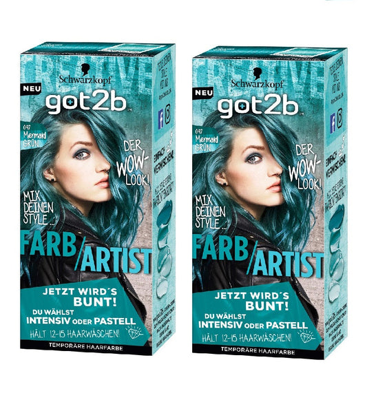 2xPack Schwarzkopf got2b Color / Artist Mermaid Green 097