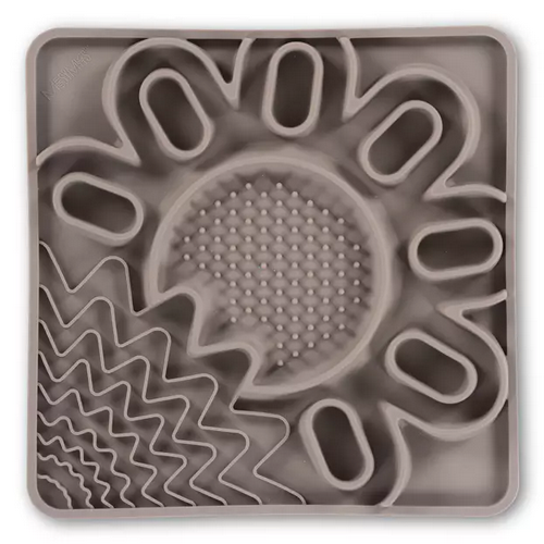 Messy Mutts Framed Silicone Interactive Multi-Surface Mat 10x10, Grey