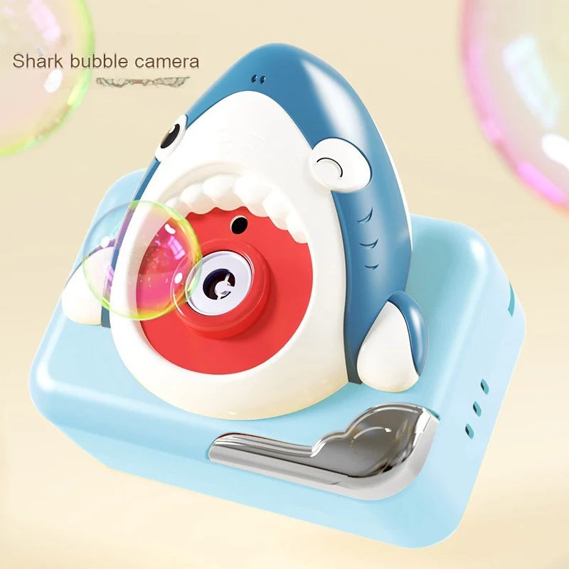 Kids Bubble Gun Toys | Hanging Neck Handheld | Astronaut, Unicorn, & Giant Toothed Shark Themes | Bubble Camera with Light & Music | Summer Outdoor Toy ShopOnlyDeal