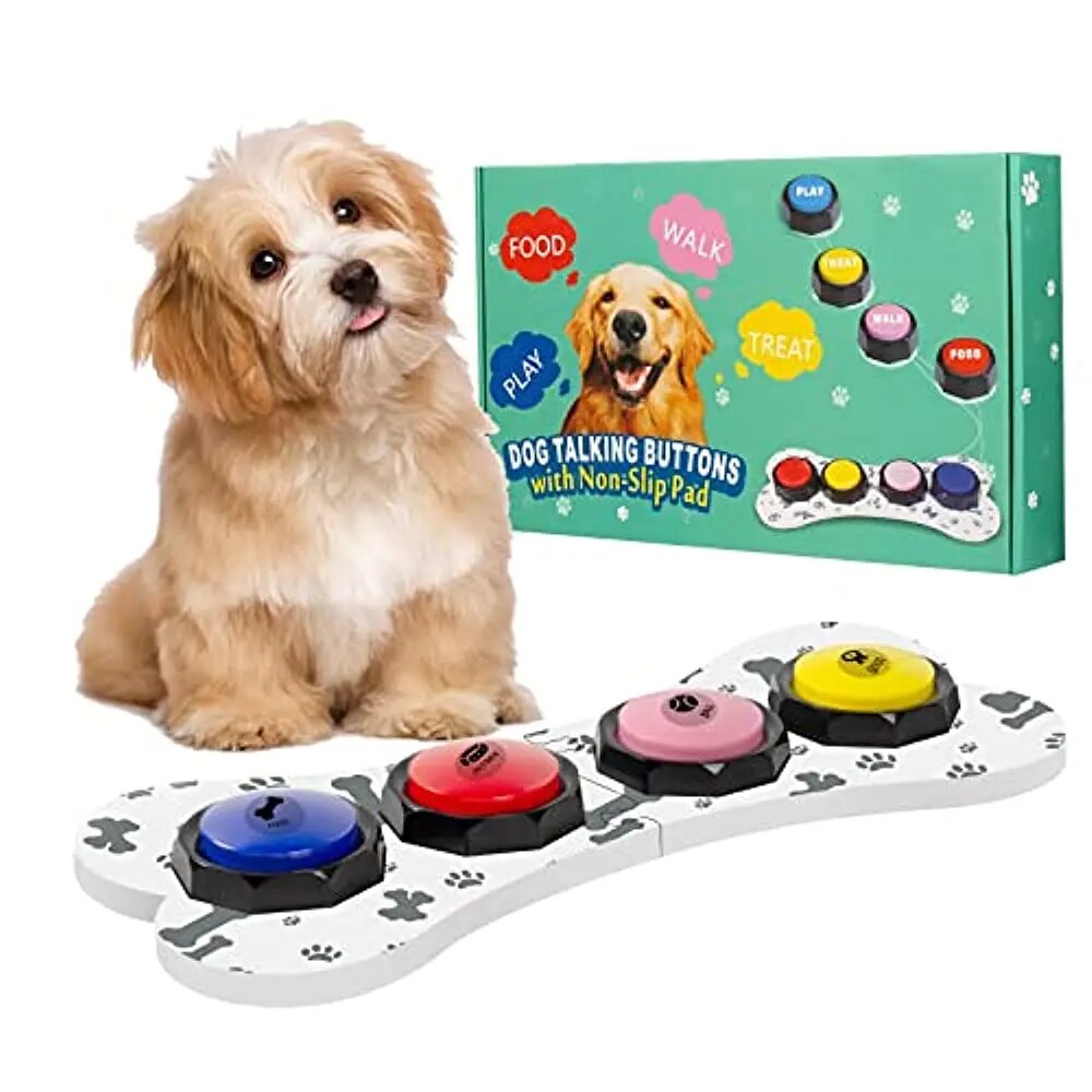 Voice Recording Button Pet Toys Dog Buttons for Communication Pet Training Buzzer Recordable Talking Button Intelligence Toy ShopOnlyDeal