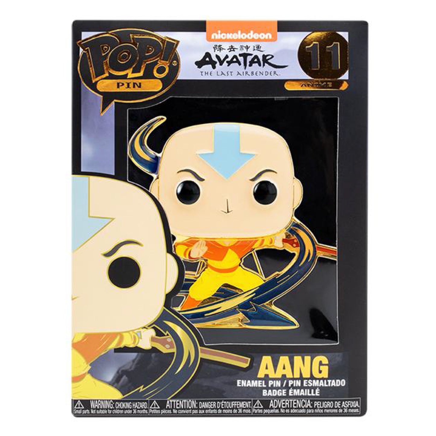 Avatar Aang Pin - Enamel Fill on Gold Hardware