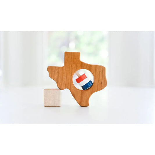 Texas State Wooden Baby Toy Rattle