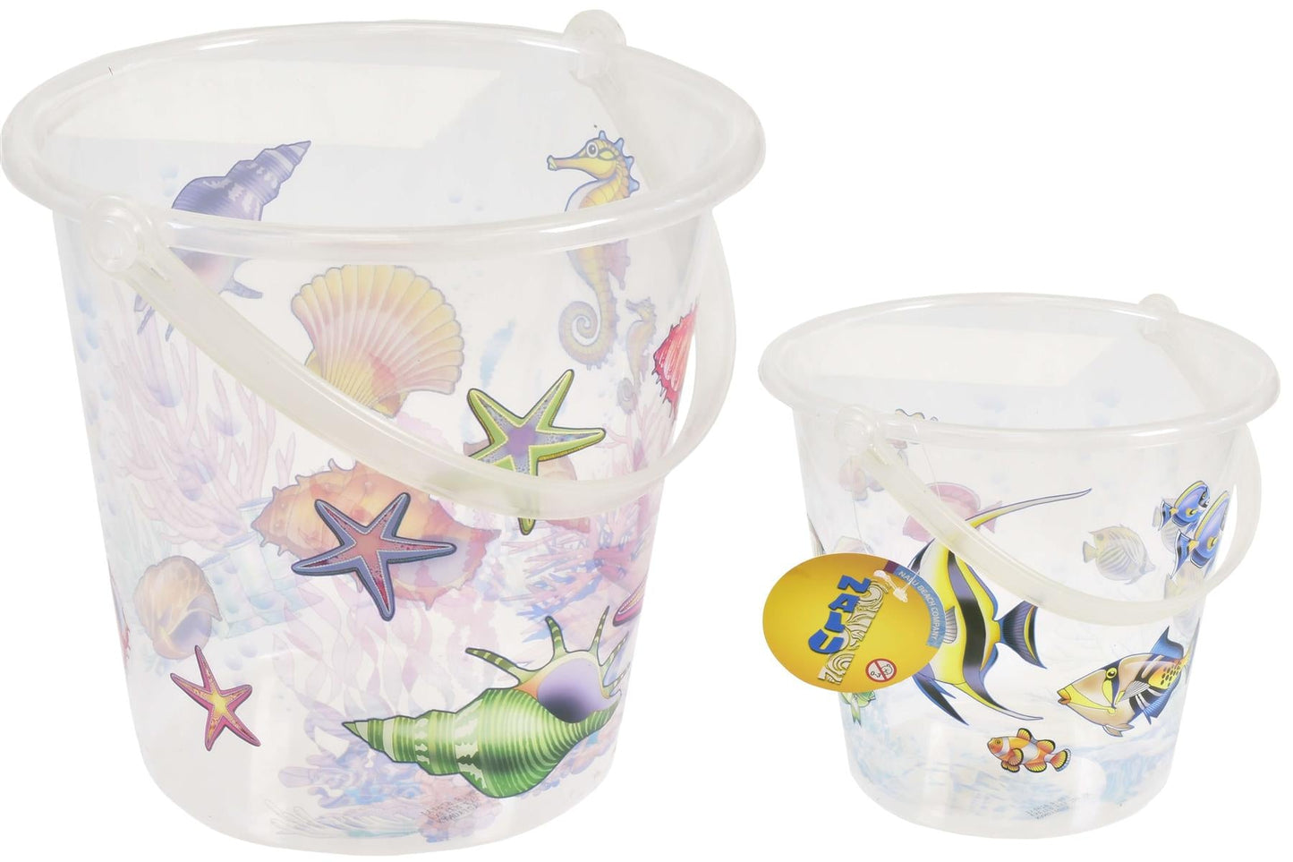 Children's Transparent Bucket with Sealife Print