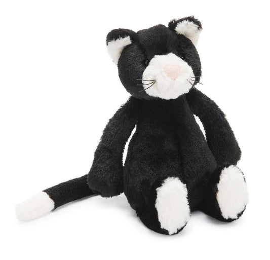 Jellycat Bashful Black and White Kitten Small